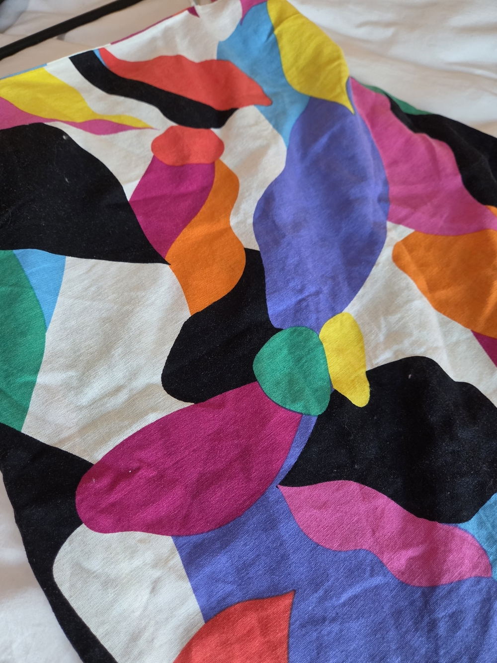 Multicolor Abstract Mini Linen Dress - Picture 3 of 4